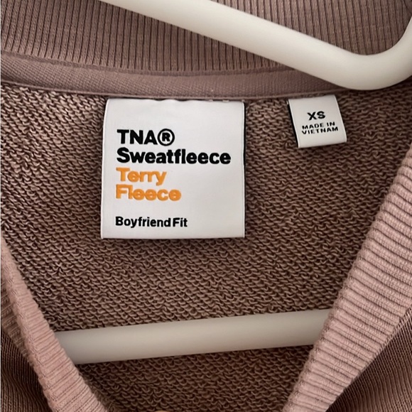 Aritzia Terry fleece boyfriend crew (warm taupe) XS - Picture 3 of 3
